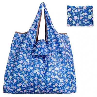 2022. gada jauns tote, salokāmas krāsas ECO atkārtoti lietojama poliestera pārnēsājama plecu rokassomiņa karikatūra zaļš saliekams maisiņš iepirkumu soma