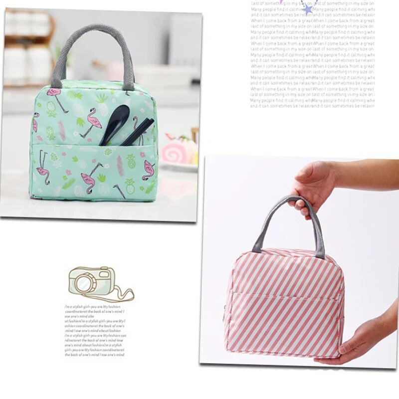 Sabiezināta alumīnija folija pārnēsājama pusdienu soma ar siltumizolāciju pusdienu kastes tote dzesētāja rokassomu pārtikas somas sievietēm ērta kastīte