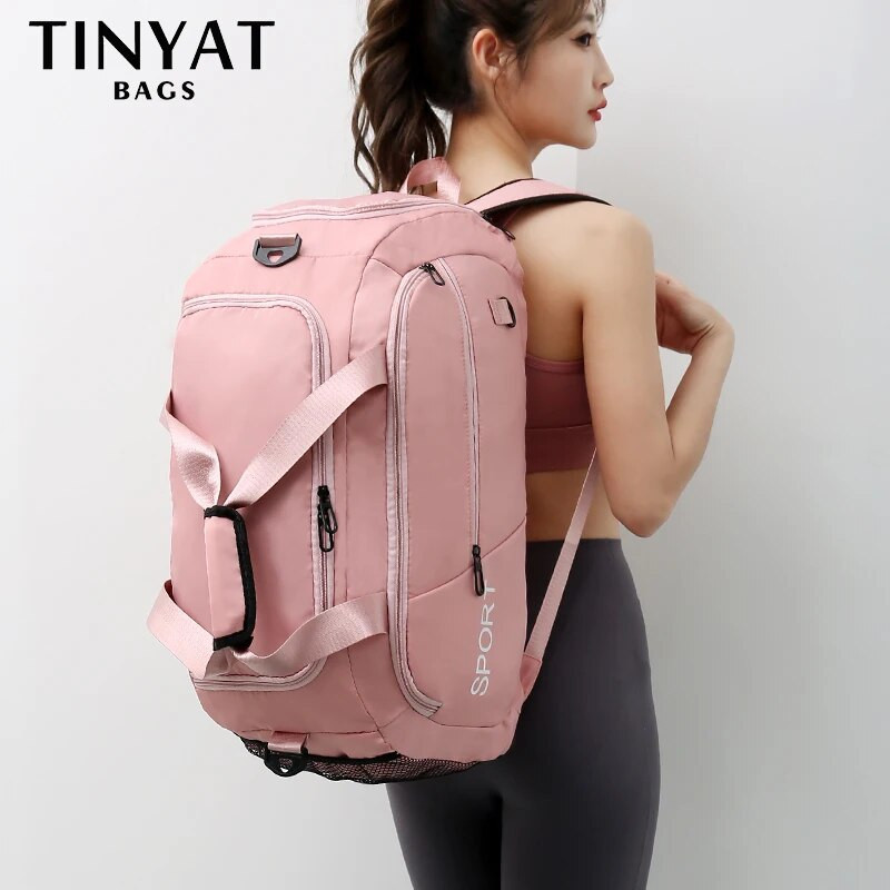 TINYAT didelės talpos moteriškas kelioninis krepšys savaitgaliui kelioninė kuprinė moterims sportinė jogos bagažo krepšiai daugiafunkciniai moteriški skersiniai