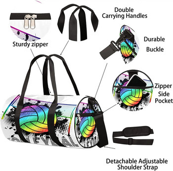 Τσάντα γυμναστικής Rainbow Volleyball Sports Ball Τσάντα Duffel Travel Μεγάλη τσάντα μεταφοράς Weekender Overnight Workout Τσάντα ώμου