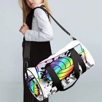 Rainbow Volleyball Sports Gym Bag Sport Ball Travel Duffel Bag Large Carry on Weekender Overnight Workout Shoulder Tote Bag