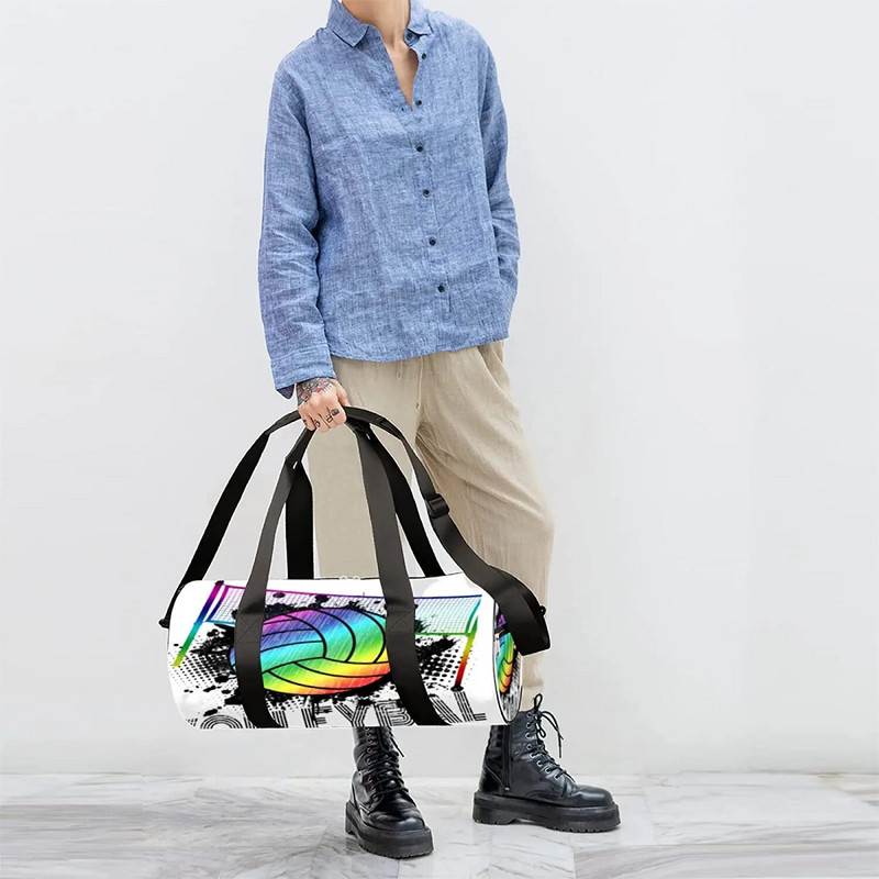 Varavīksnes volejbola sporta vingrošanas soma Sporta bumbiņu ceļojumu soma Liela pārnēsāšana nedēļas nogalē, nakšņojot treniņiem, plecu soma