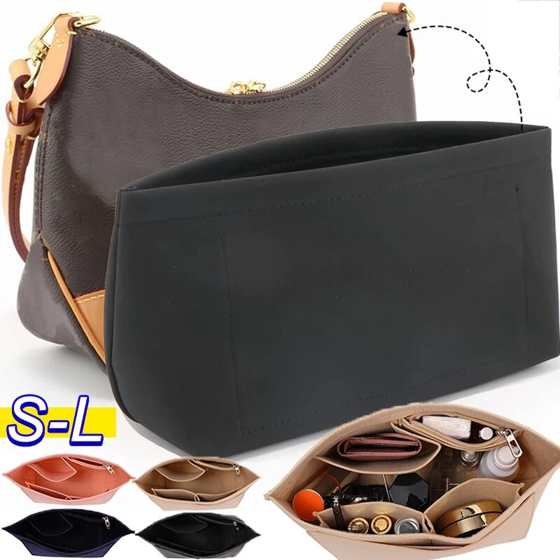 Organizator šminke Torba s umetkom od filca za žene Ručna torbica Putna torbica Unutarnja torbica Prijenosne kozmetičke torbe Odgovaraju torbama raznih marki