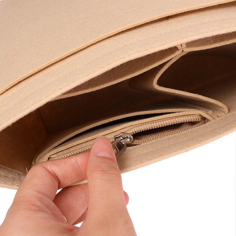 Organizator šminke Torba s umetkom od filca za žene Ručna torbica Putna torbica Unutarnja torbica Prijenosne kozmetičke torbe Odgovaraju torbama raznih marki