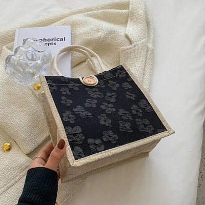 2023. gada lina somas, sieviešu rokassomiņa, pircēju soma Modes dizaineru soma, ērta, liela ietilpība ceļojumiem, pārtikas preču soma