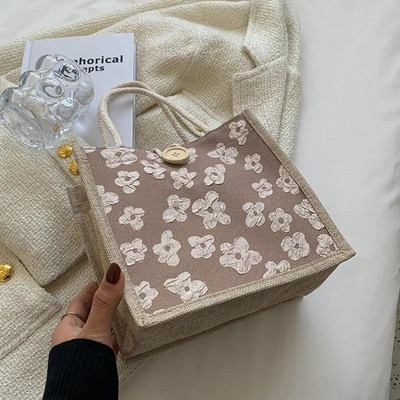 2023. gada lina somas, sieviešu rokassomiņa, pircēju soma Modes dizaineru soma, ērta, liela ietilpība ceļojumiem, pārtikas preču soma