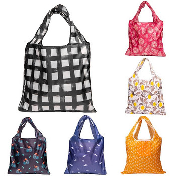 2023 Νέα τσάντα αγορών με λουλούδια εκτύπωσης Πτυσσόμενες οικολογικές γυναικείες τσάντες τσάντας μεγάλης χωρητικότητας Τσάντες αγορών ταξιδιού Τσάντες παντοπωλείου