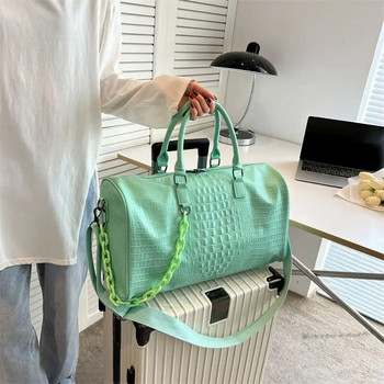 Нова пристигаща модна дамска чанта за пътуване от полиуретан с голям капацитет Yoga Duffle Уикенд пътни чанти през рамо Q334