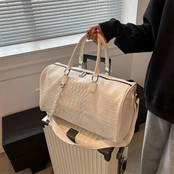 Нова пристигаща модна дамска чанта за пътуване от полиуретан с голям капацитет Yoga Duffle Уикенд пътни чанти през рамо Q334