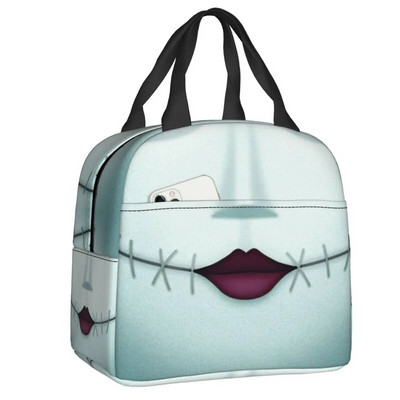 Šausmu filma Galvaskauss Džeks Termiski izolēta pusdienu soma sievietēm Tima Bērtona Helovīna pusdienu kastīte skolas darbam piknika pārtikas somas