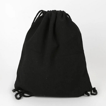 Καμβά τσάντα στους ώμους με κορδόνι περίσφιξης τσέπες προσαρμοσμένες για αγορές μαθητική τσάντα πλάτης βαμβακερή θήκη για γυμναστήριο Ταξιδιωτική τσάντα αποθήκευσης