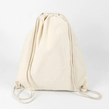 Καμβά τσάντα στους ώμους με κορδόνι περίσφιξης τσέπες προσαρμοσμένες για αγορές μαθητική τσάντα πλάτης βαμβακερή θήκη για γυμναστήριο Ταξιδιωτική τσάντα αποθήκευσης