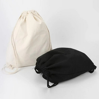 Платнена чанта за раменете с шнурове джобове за пазаруване по поръчка студентска раница чанта памучна торбичка за фитнес зала Пътна чанта за съхранение
