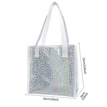 Clear Tote Bag Pvc Laser αδιάβροχες διαφανείς τσάντες γυναικεία μεγάλη τσάντα ώμου Shopper φορητή θήκη καλοκαιρινής παραλίας