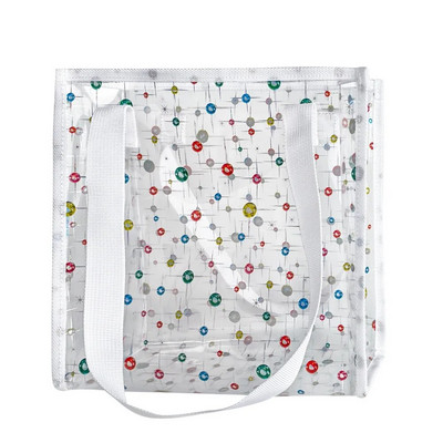 Skaidrus nešiojamas krepšys PVC lazeriu vandeniui atsparus skaidrios rankinės moteriškos didelės pirkėjo peties krepšys vasaros paplūdimio nešiojamas maišelis