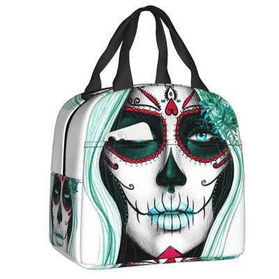 Mehhiko suhkru pealuu surnute päev. Kunstiga isoleeritud lõunakotid naistele taaskasutatavad termilised jahuti toidud lõunasöögikarbid väljas telkimisreisid