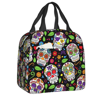 Mehhiko suhkru pealuu surnute päev. Kunstiga isoleeritud lõunakotid naistele taaskasutatavad termilised jahuti toidud lõunasöögikarbid väljas telkimisreisid