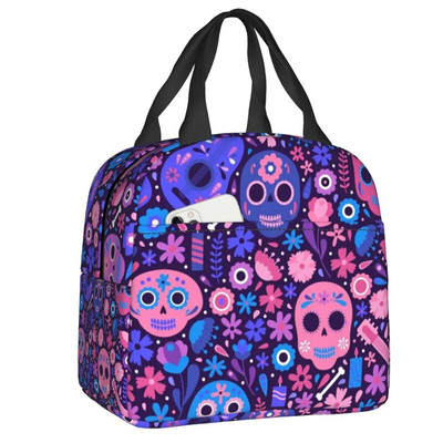 Mehhiko suhkru pealuu surnute päev. Kunstiga isoleeritud lõunakotid naistele taaskasutatavad termilised jahuti toidud lõunasöögikarbid väljas telkimisreisid