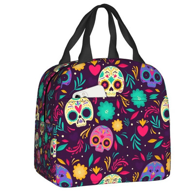 Mehhiko suhkru pealuu surnute päev. Kunstiga isoleeritud lõunakotid naistele taaskasutatavad termilised jahuti toidud lõunasöögikarbid väljas telkimisreisid