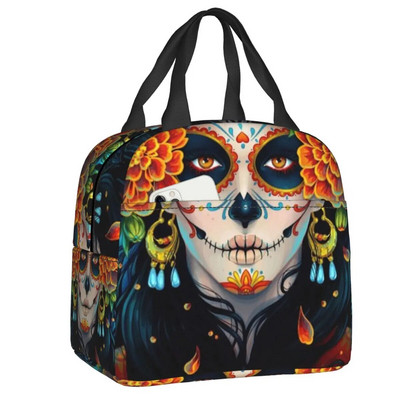 Mehhiko suhkru pealuu surnute päev. Kunstiga isoleeritud lõunakotid naistele taaskasutatavad termilised jahuti toidud lõunasöögikarbid väljas telkimisreisid