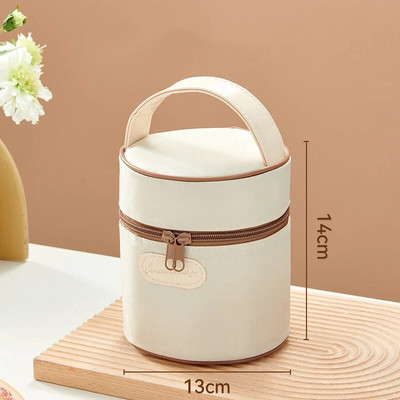 Στρογγυλή φορητή θερμική τσάντα για μεσημεριανό Φορητό πακέτο ψύξης πάγου Μόνωση για πικ-νικ Τσάντες αποθήκευσης τροφίμων Σχολικό δοχείο για δείπνο Bento
