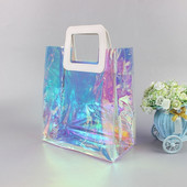 Creative Transparent Tote Bag Holographic Rainbow Color Τσάντα αγορών Τσάντα πολλαπλών χρήσεων μεγάλης χωρητικότητας με έναν ώμο