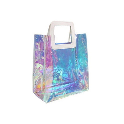 Creative Transparent Tote Bag Holographic Rainbow Color Τσάντα αγορών Τσάντα πολλαπλών χρήσεων μεγάλης χωρητικότητας με έναν ώμο