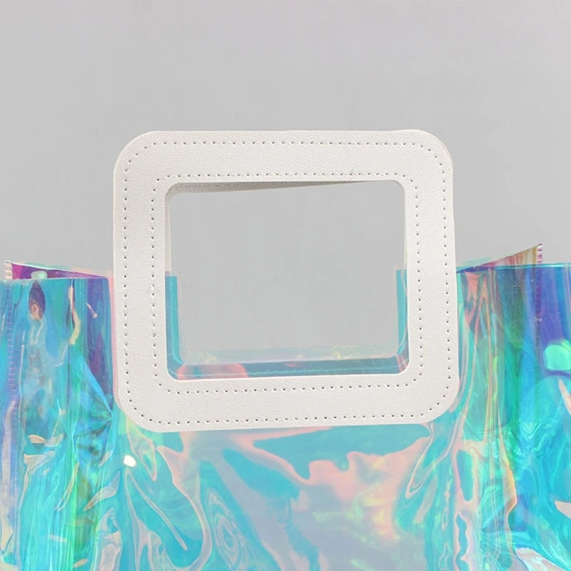 Creative Transparent Tote Bag Holographic Rainbow Color Τσάντα αγορών Τσάντα πολλαπλών χρήσεων μεγάλης χωρητικότητας με έναν ώμο