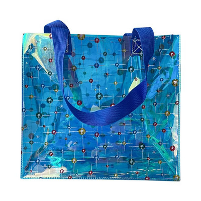 Hologrāfiska apdruka Caurspīdīgs TPU Tote iepirkumu somas Videi draudzīgs Pārnēsājams Lielas ietilpības ūdensnecaurlaidīgs materiāls Caurspīdīga piepilsētas soma