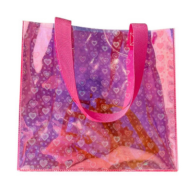 Hologrāfiska apdruka Caurspīdīgs TPU Tote iepirkumu somas Videi draudzīgs Pārnēsājams Lielas ietilpības ūdensnecaurlaidīgs materiāls Caurspīdīga piepilsētas soma