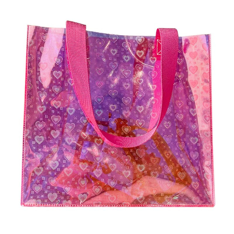 Hologrāfiska apdruka Caurspīdīgs TPU Tote iepirkumu somas Videi draudzīgs Pārnēsājams Lielas ietilpības ūdensnecaurlaidīgs materiāls Caurspīdīga piepilsētas soma