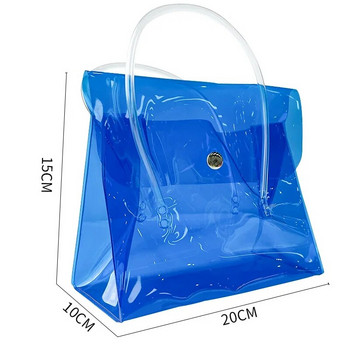 HoSwag εξαιρετικά διαφανές PVC Tote Τσάντα αγορών Φιλικά προς το περιβάλλον Αδιάβροχα υλικά Φορητές ανθεκτικές στη φθορά Clear τσάντες δώρου