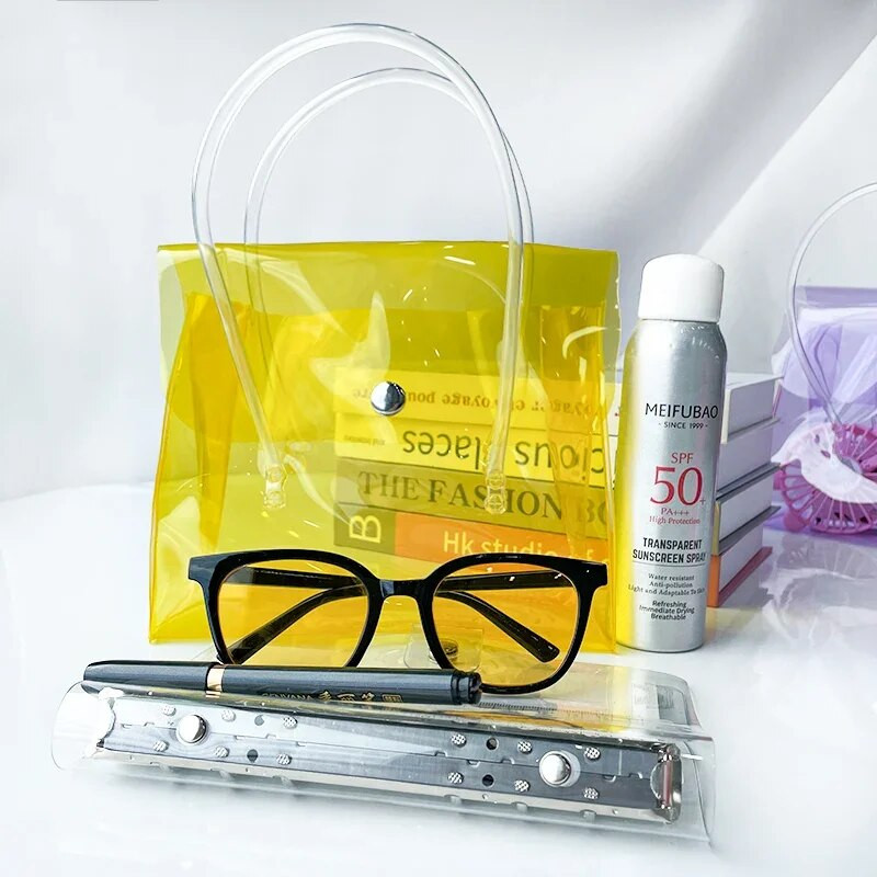 HoSwag üliläbipaistev PVC kandekott. Keskkonnasõbralikud veekindlad materjalid Kaasaskantavad kulumiskindlad läbipaistvad kinkekotid