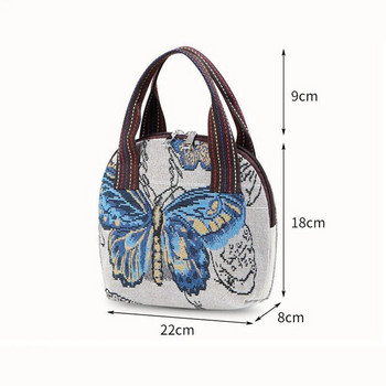 Тъкани чанти за жени Чанта през рамо Ретро ежедневни ръчни чанти Етнически стил Плетене на плетене Ръчни чанти с голям капацитет