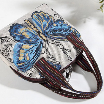 Тъкани чанти за жени Чанта през рамо Ретро ежедневни ръчни чанти Етнически стил Плетене на плетене Ръчни чанти с голям капацитет