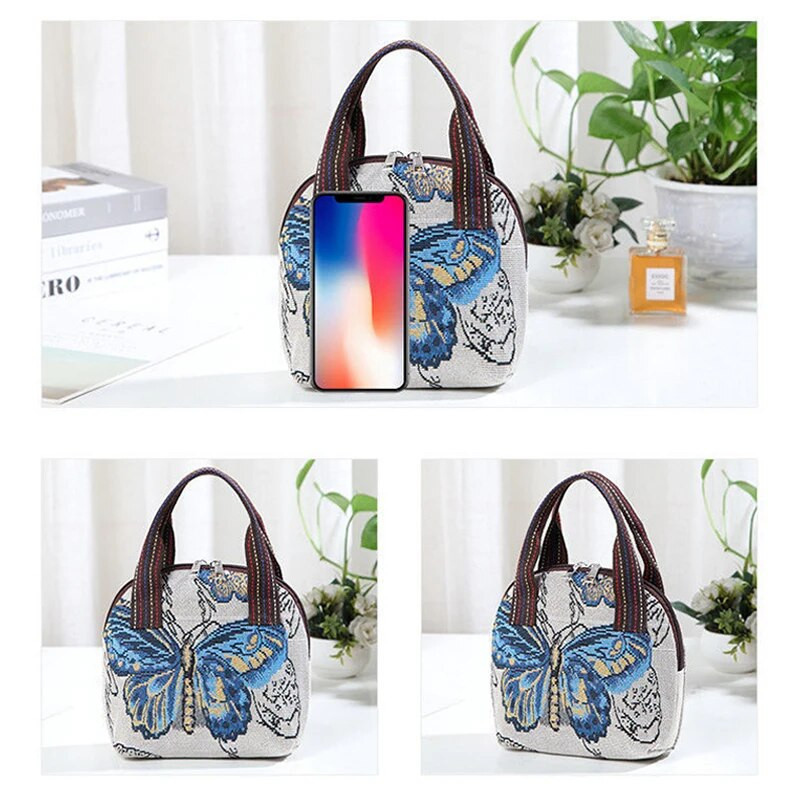 Austi somas sievietēm plecu soma Retro gadījuma rokassomas Etniskā stila savienošana Adīšana Lielas ietilpības rokas somas