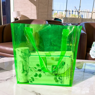 Caurspīdīga soma sievietēm Caurspīdīga plecu soma darbam augļu apdrukas rokassomiņa Liela ietilpība iepirkšanās veikšanai