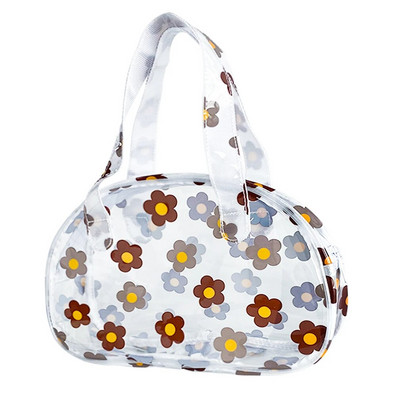 Ziedu apdrukas kosmētikas somiņas Caurspīdīgas kosmētikas somas ar rāvējslēdzēju Beauty Case Travel Make Up Organizer Glabāšana Vannas tualetes piederumu mazgāšanas maisiņš