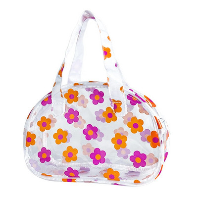 Ziedu apdrukas kosmētikas somiņas Caurspīdīgas kosmētikas somas ar rāvējslēdzēju Beauty Case Travel Make Up Organizer Glabāšana Vannas tualetes piederumu mazgāšanas maisiņš