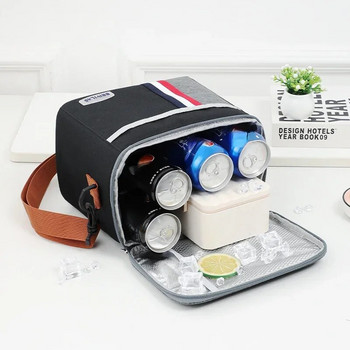 Преносима чанта за обяд Термокутия за храна Водоустойчива кутия за обяд Сгъваема термохладилна чанта за къмпинг Каишка за рамо Органайзер Калъф