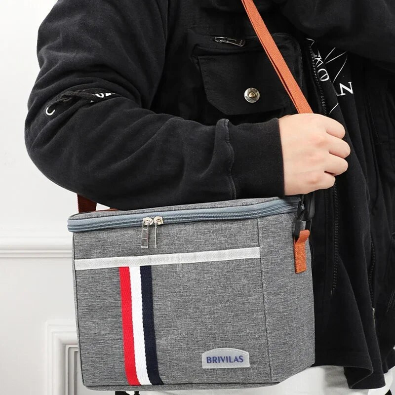 Pārnēsājama pusdienu soma pārtikas termiskā kaste ūdensnecaurlaidīga pusdienu kaste salokāma kempinga termiskā aukstuma soma plecu siksnas organizatora futrālis