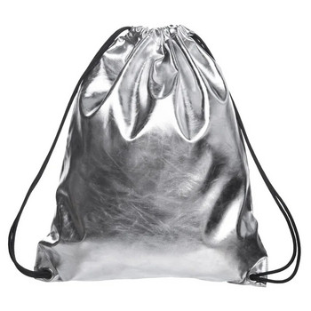 Едноцветна PU кожена модна дамска чанти с шнурове Пътни чанти за рамене Момиче Монети Ключове Букет джобна козметична чанта за подарък