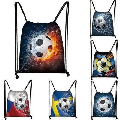 Cool Footbally/Nogometni print Torba s uzicom Muška modna torba za pohranu Tinejdžer Dječaci Ležerni ruksak Putne torbe Torba za knjige Poklon