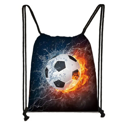 Δροσερή ποδοσφαιρική / ποδοσφαιρική εκτύπωση τσάντα με κορδόνια ανδρική τσάντα αποθήκευσης μόδας έφηβος Casual τσάντες πλάτης Τσάντες ταξιδιού Δώρο