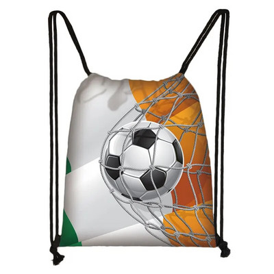 Δροσερή ποδοσφαιρική / ποδοσφαιρική εκτύπωση τσάντα με κορδόνια ανδρική τσάντα αποθήκευσης μόδας έφηβος Casual τσάντες πλάτης Τσάντες ταξιδιού Δώρο