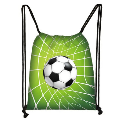 Δροσερή ποδοσφαιρική / ποδοσφαιρική εκτύπωση τσάντα με κορδόνια ανδρική τσάντα αποθήκευσης μόδας έφηβος Casual τσάντες πλάτης Τσάντες ταξιδιού Δώρο