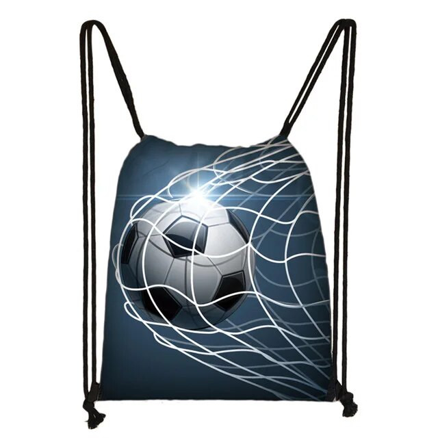 Δροσερή ποδοσφαιρική / ποδοσφαιρική εκτύπωση τσάντα με κορδόνια ανδρική τσάντα αποθήκευσης μόδας έφηβος Casual τσάντες πλάτης Τσάντες ταξιδιού Δώρο