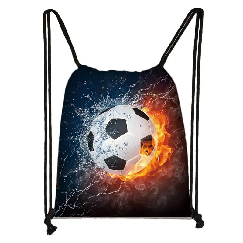 Δροσερή ποδοσφαιρική / ποδοσφαιρική εκτύπωση τσάντα με κορδόνια ανδρική τσάντα αποθήκευσης μόδας έφηβος Casual τσάντες πλάτης Τσάντες ταξιδιού Δώρο