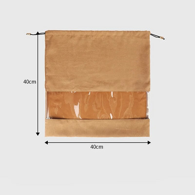 Rokassomu zamšādas putekļu pārklājuma auduma aukliņu somas ar PE plēvi, caurspīdīgu logu, sieviešu luksusa naudas maka aizsargs