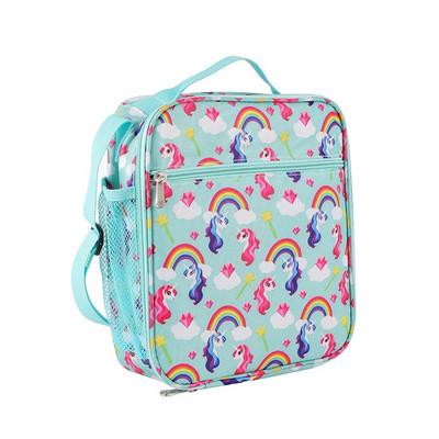 2023. gada jauna multfilma bērnu pusdienu soma studentiem, vertikāla Crossbody Bento bags, meitene brīvā dabā, viena pleca ledus soma